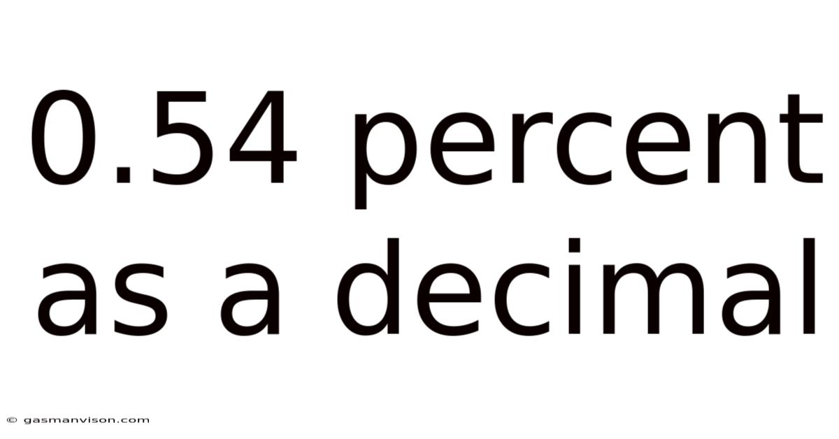 0.54 Percent As A Decimal