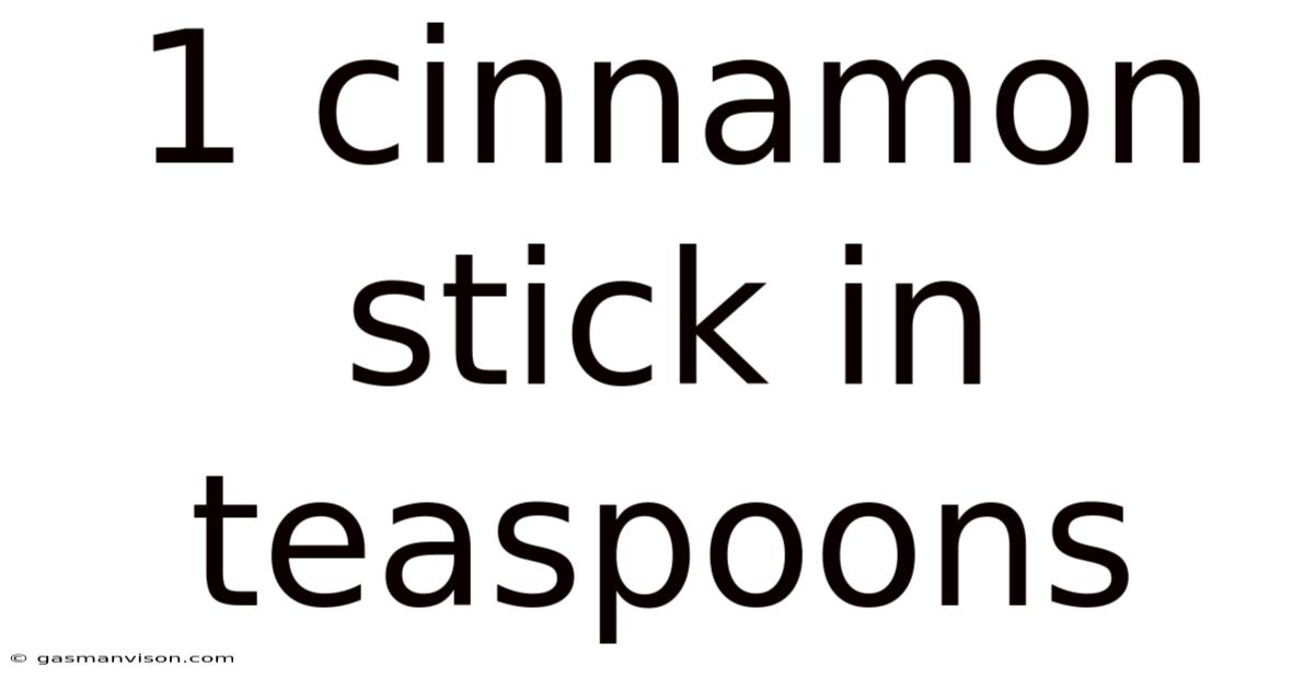 1 Cinnamon Stick In Teaspoons