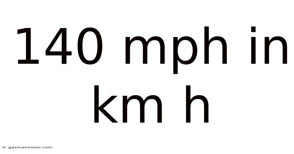 140 Mph In Km H