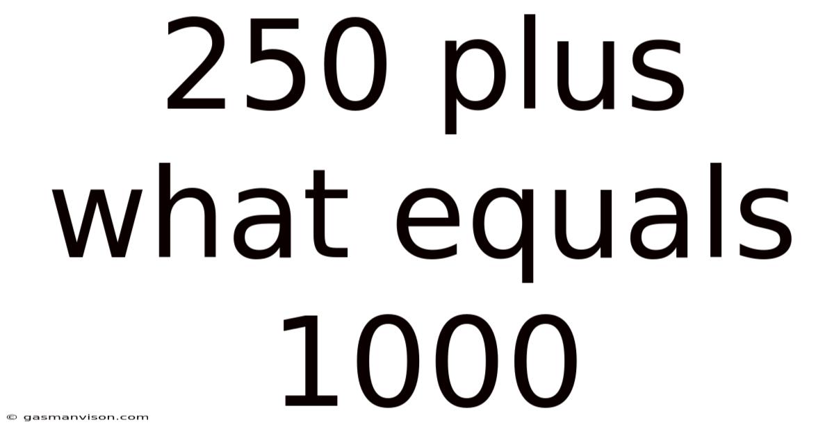 250 Plus What Equals 1000