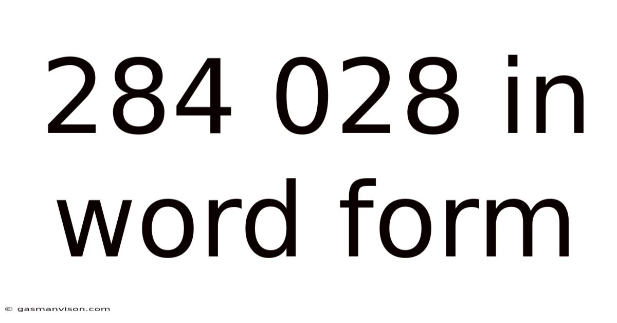 284 028 In Word Form