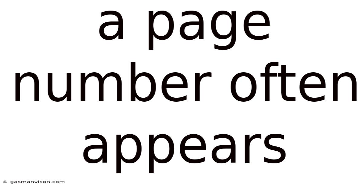 A Page Number Often Appears
