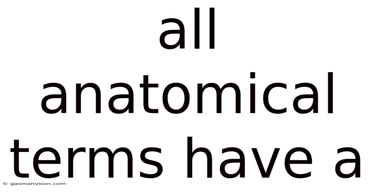 All Anatomical Terms Have A