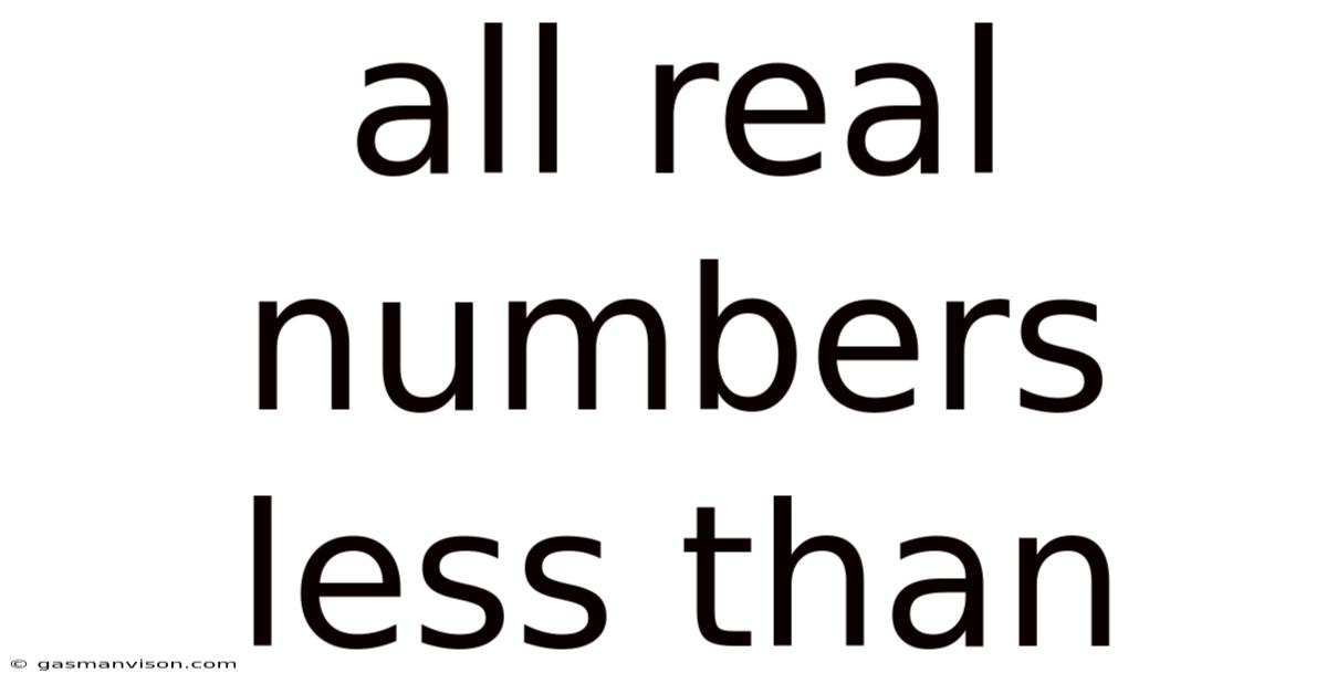 All Real Numbers Less Than