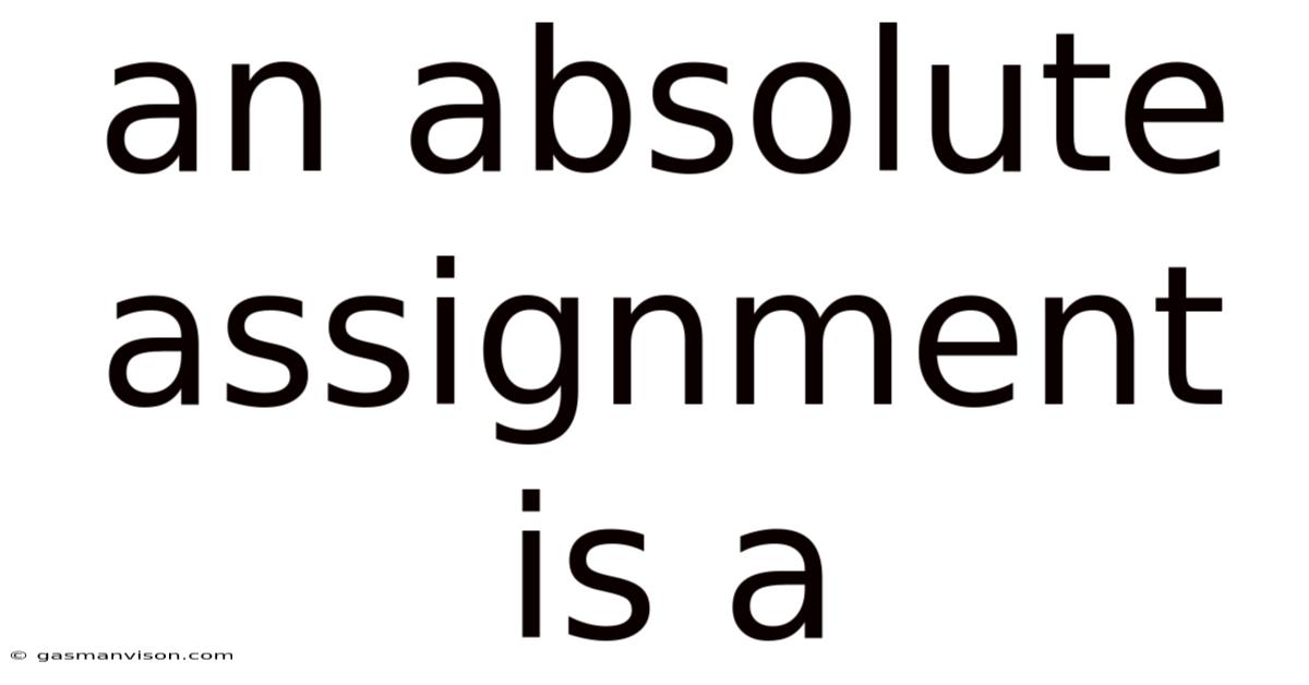 An Absolute Assignment Is A