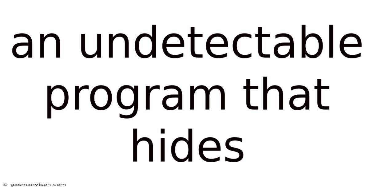 An Undetectable Program That Hides