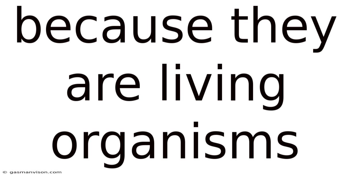 Because They Are Living Organisms