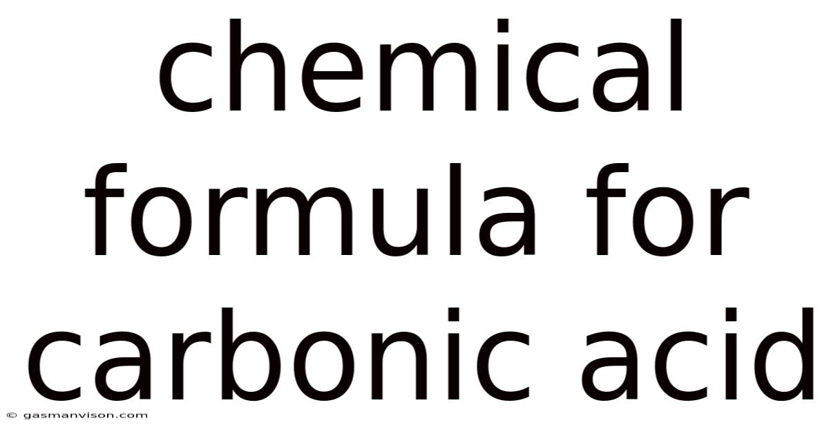 Chemical Formula For Carbonic Acid