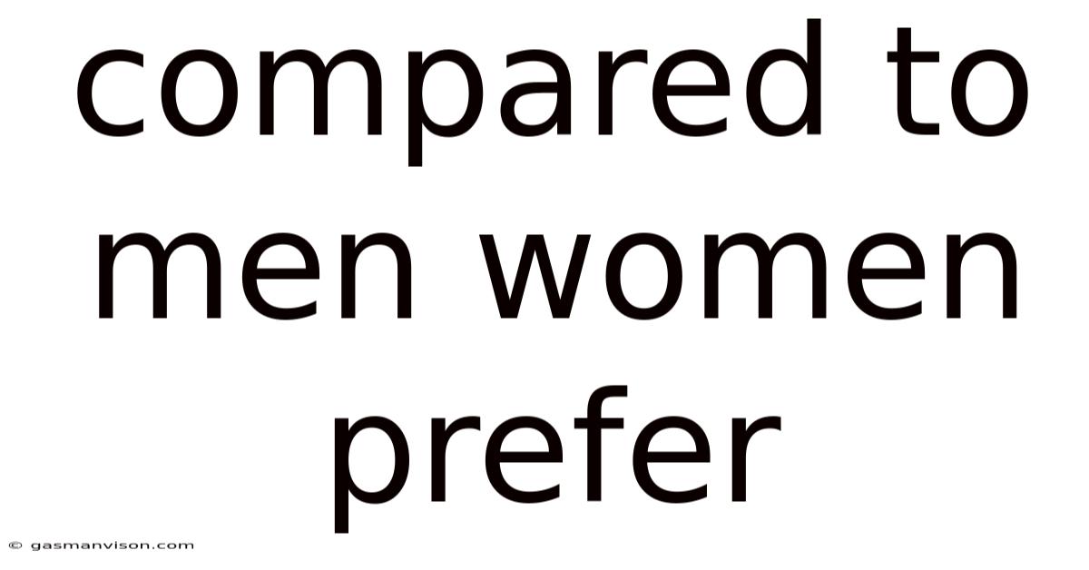 Compared To Men Women Prefer