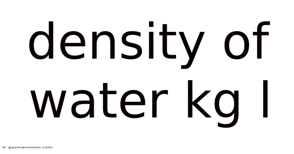 Density Of Water Kg L
