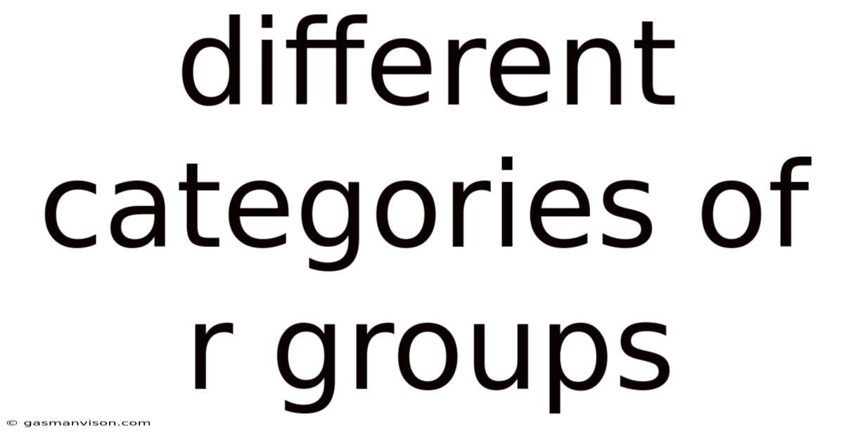 Different Categories Of R Groups