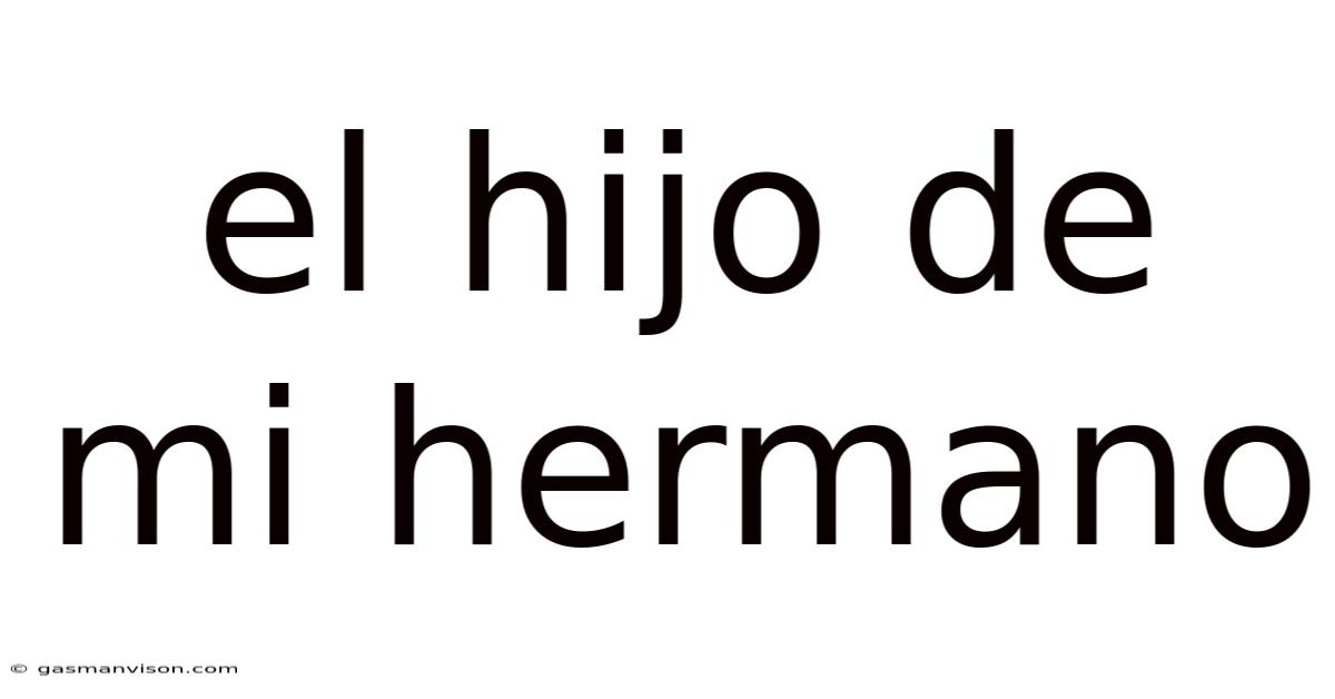 El Hijo De Mi Hermano