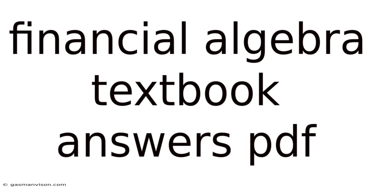 Financial Algebra Textbook Answers Pdf