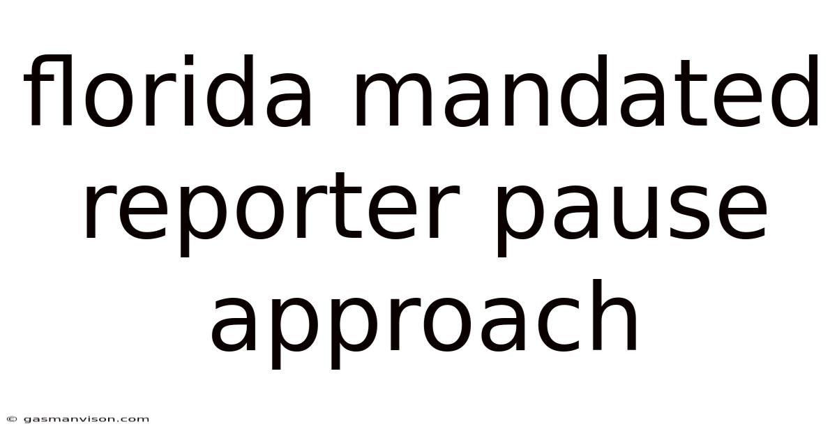 Florida Mandated Reporter Pause Approach