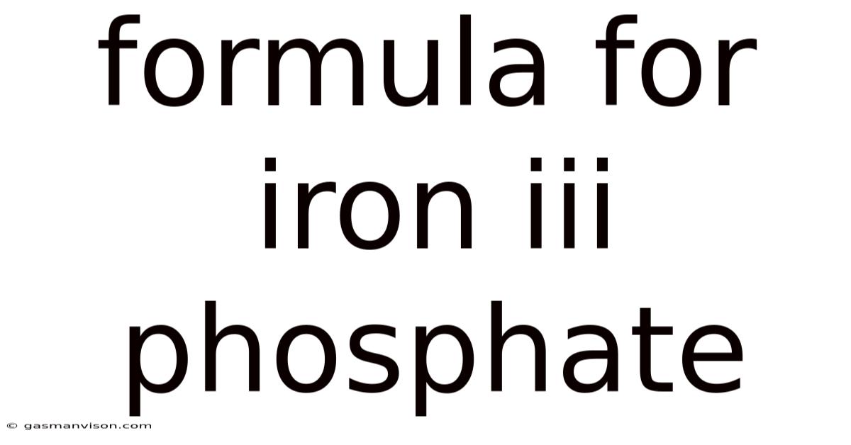 Formula For Iron Iii Phosphate