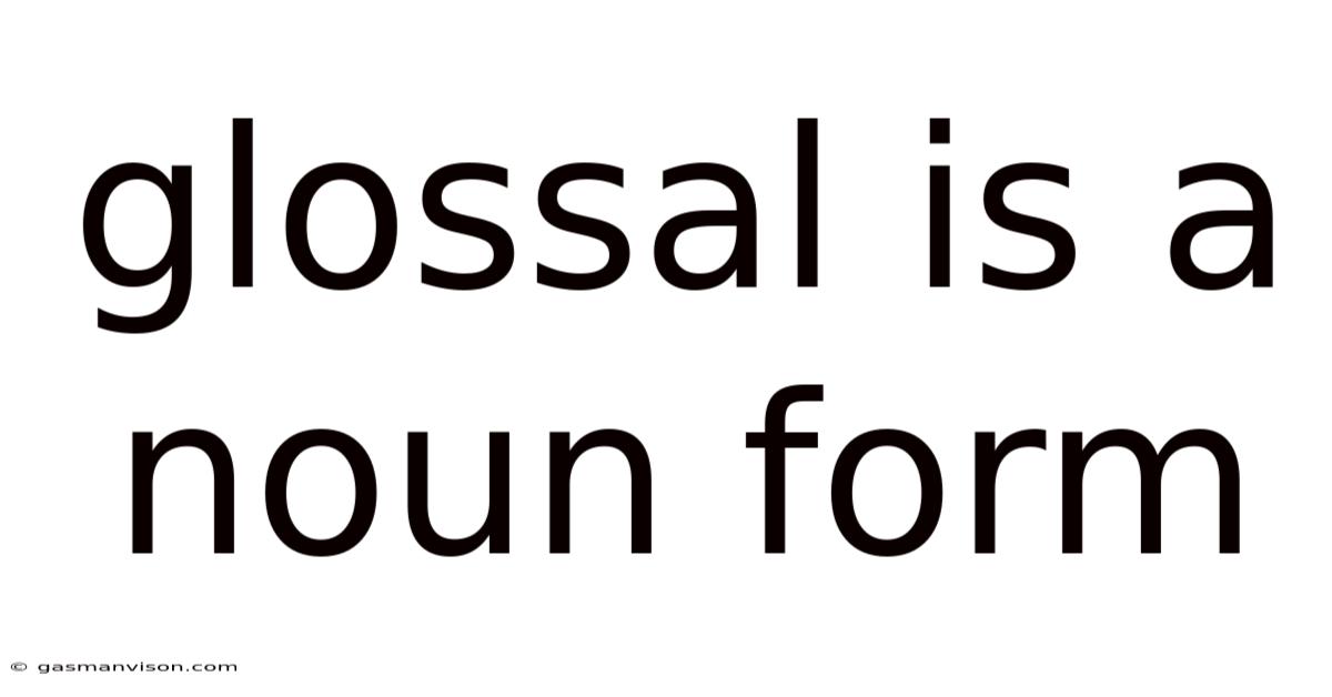 Glossal Is A Noun Form