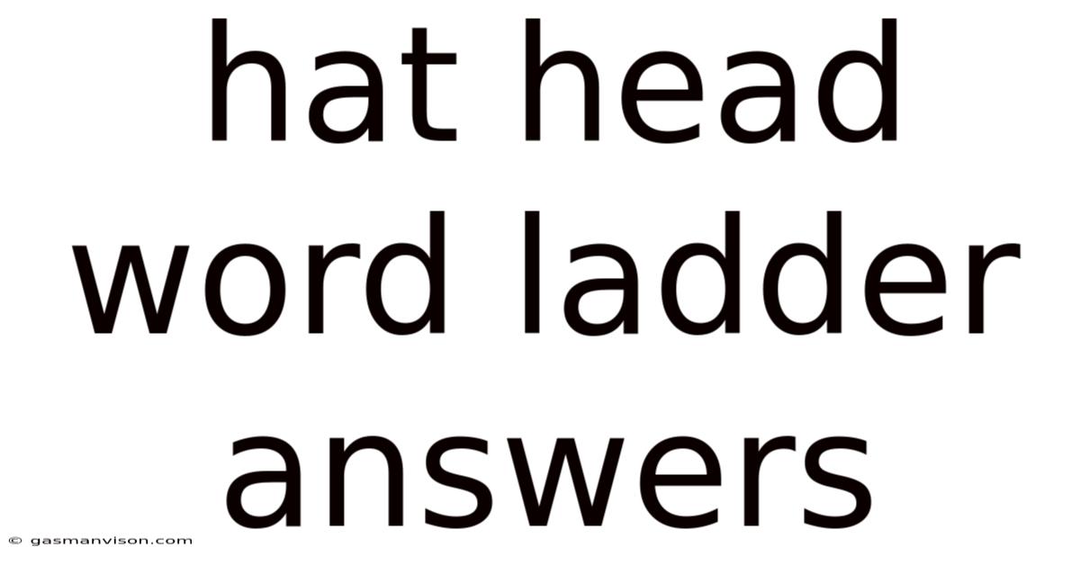Hat Head Word Ladder Answers