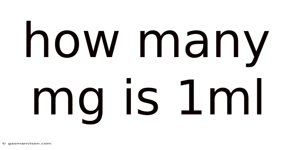 How Many Mg Is 1ml