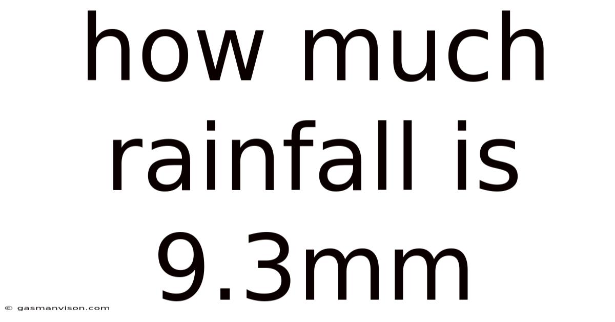How Much Rainfall Is 9.3mm