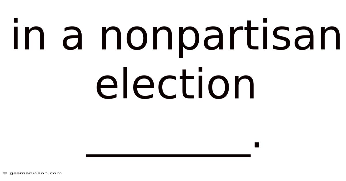 In A Nonpartisan Election ________.