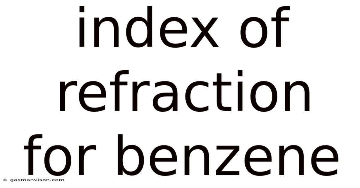 Index Of Refraction For Benzene