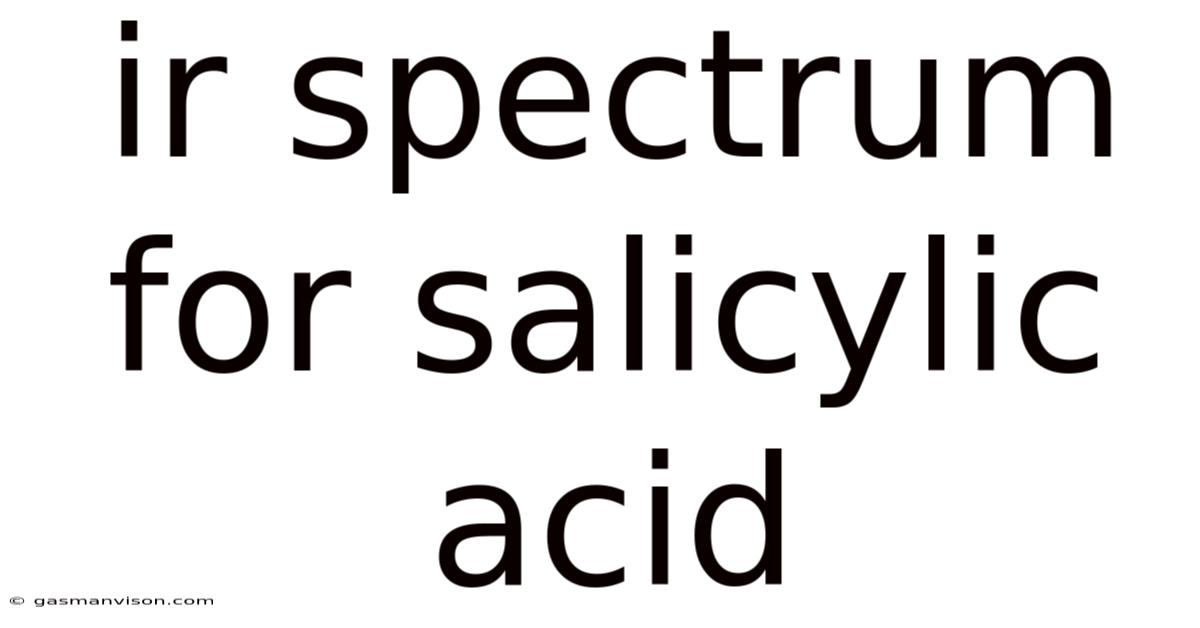 Ir Spectrum For Salicylic Acid