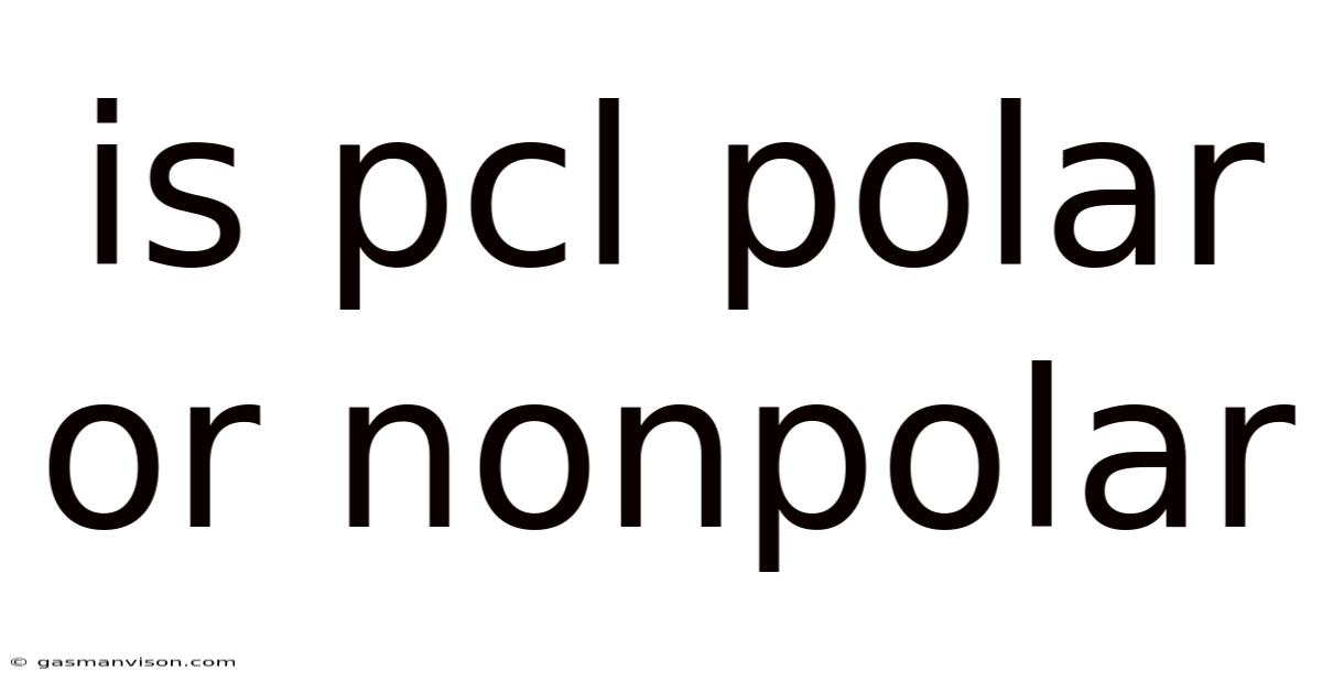 Is Pcl Polar Or Nonpolar