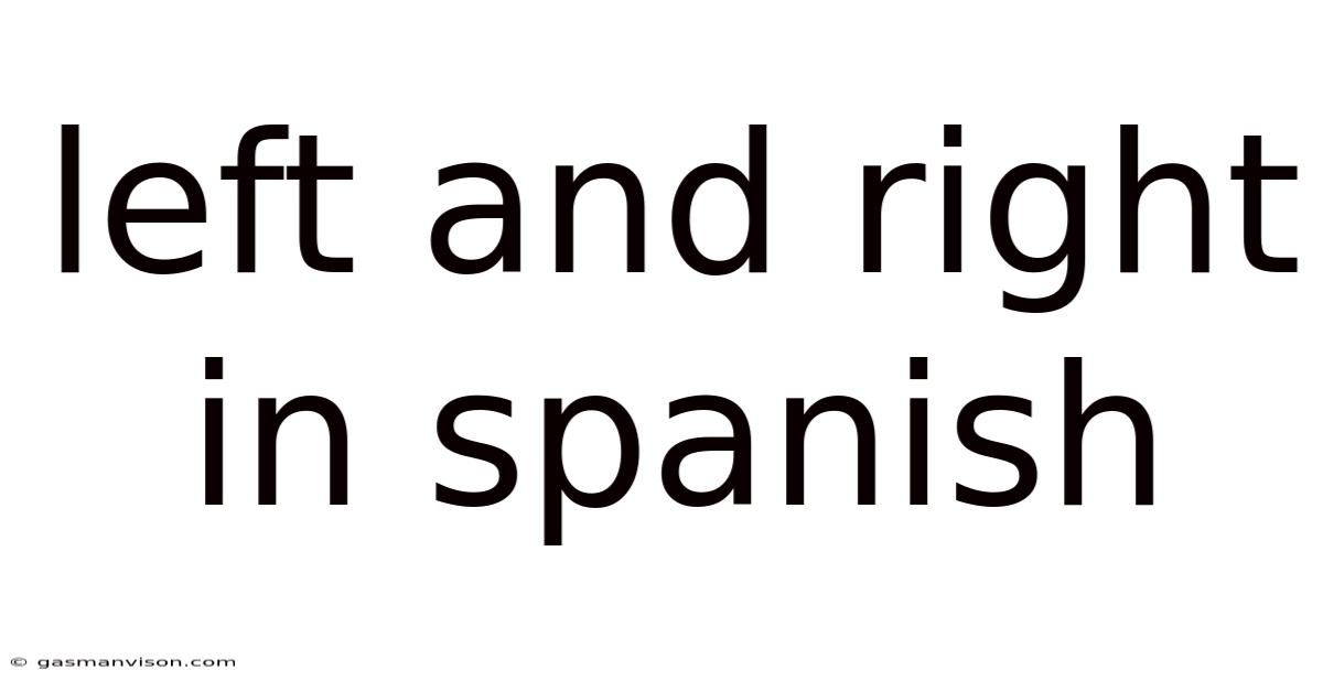 Left And Right In Spanish