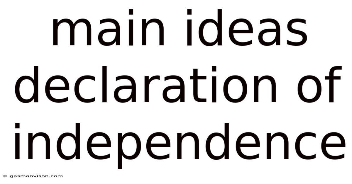 Main Ideas Declaration Of Independence