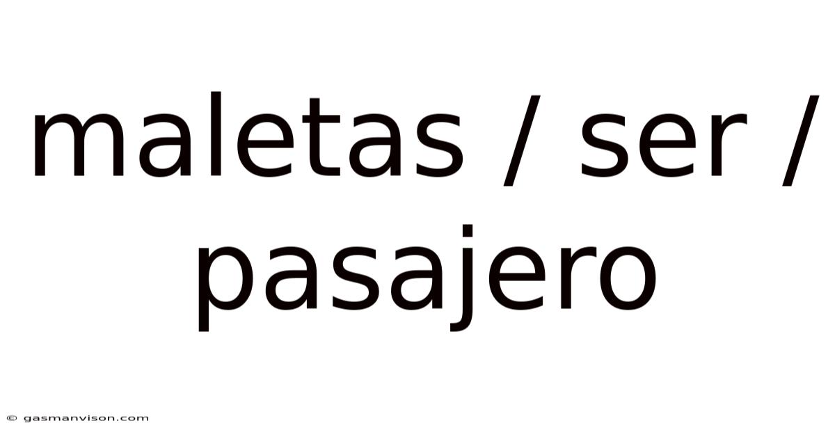 Maletas / Ser / Pasajero