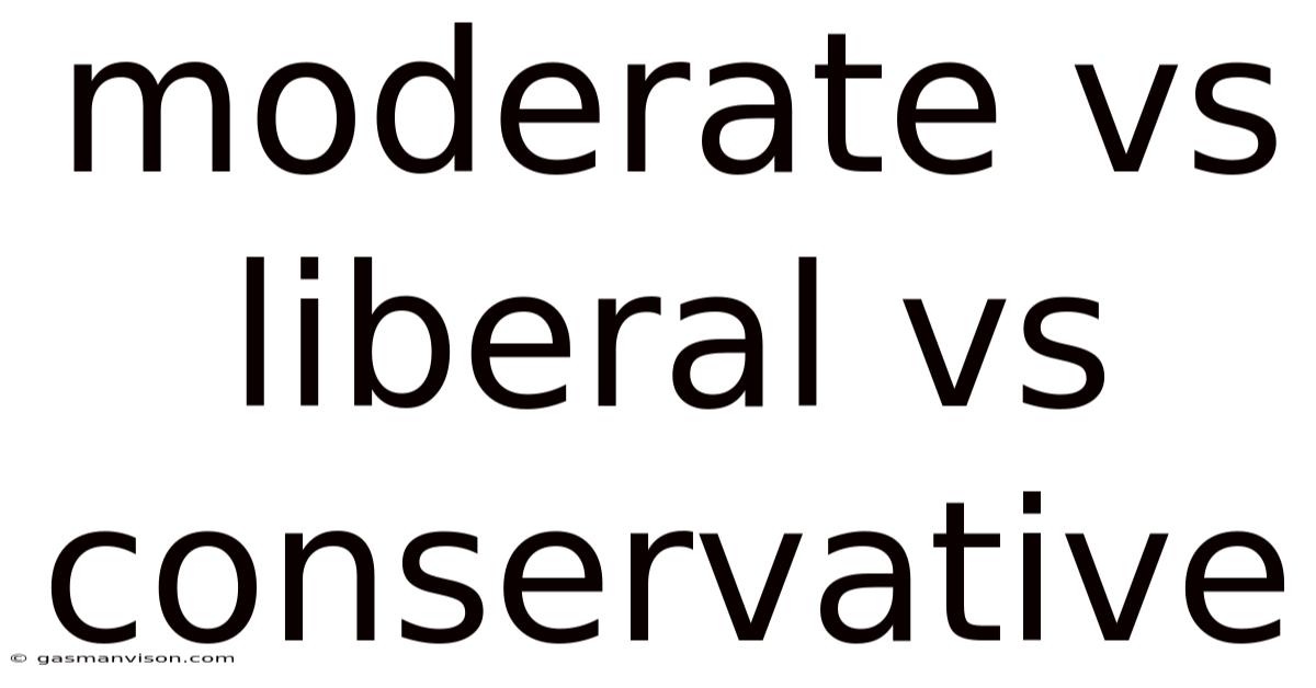 Moderate Vs Liberal Vs Conservative