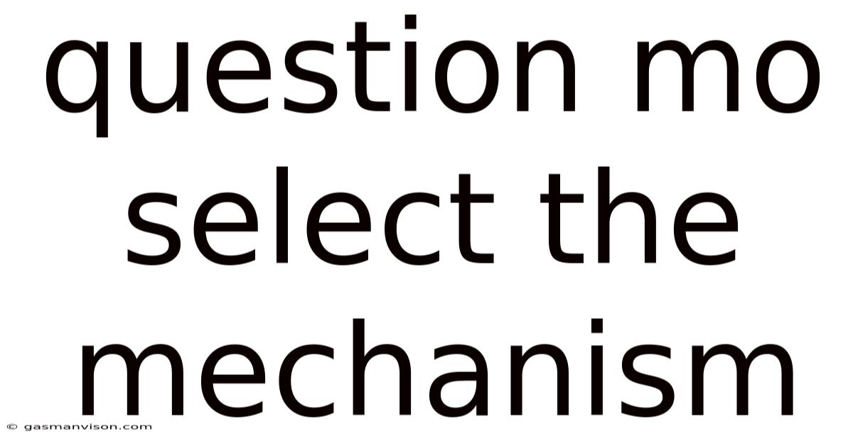 Question Mo Select The Mechanism