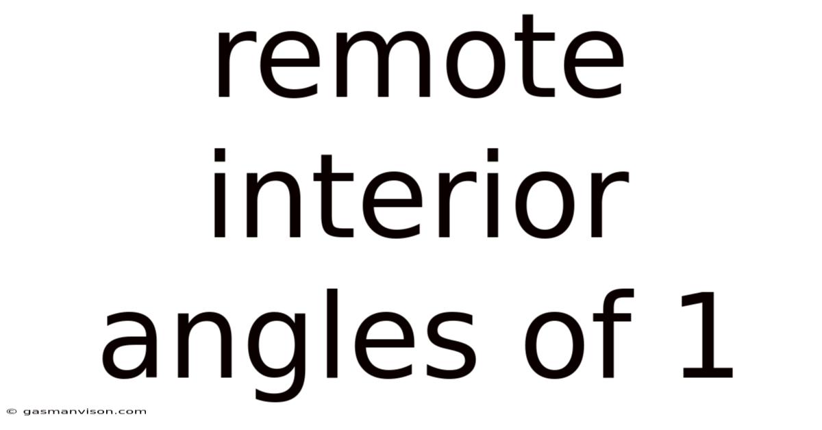 Remote Interior Angles Of 1