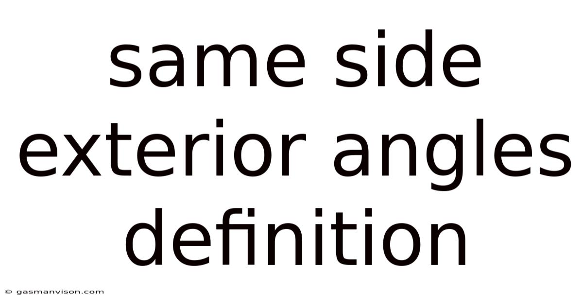 Same Side Exterior Angles Definition
