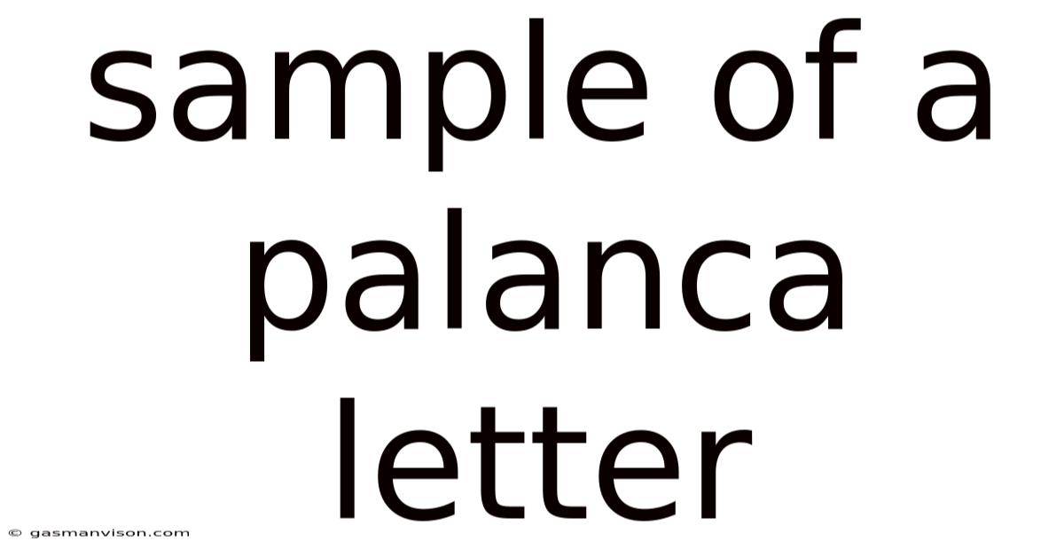 Sample Of A Palanca Letter