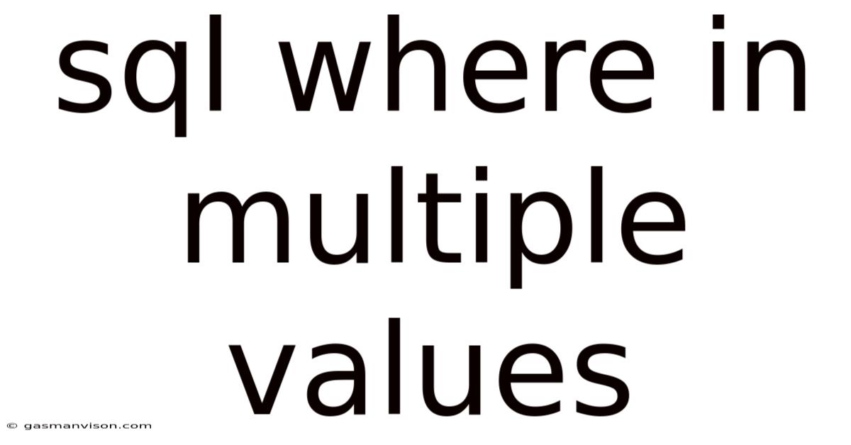 Sql Where In Multiple Values