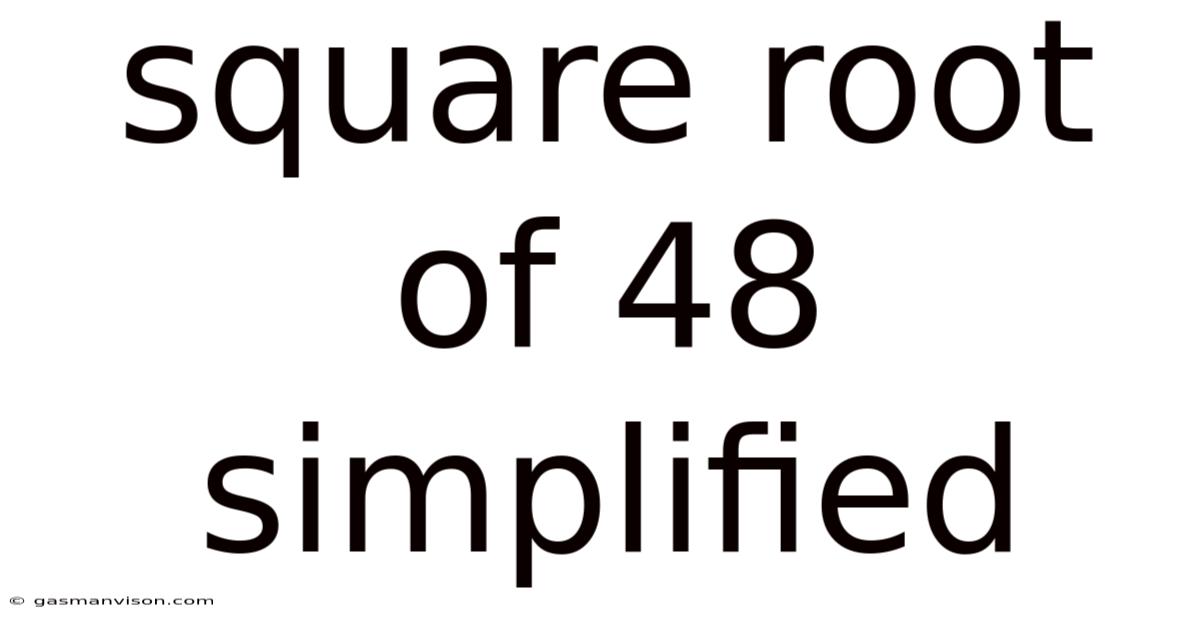 Square Root Of 48 Simplified