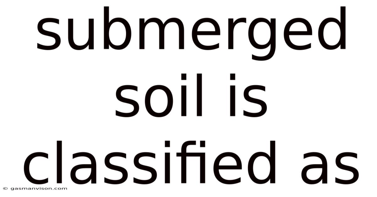Submerged Soil Is Classified As