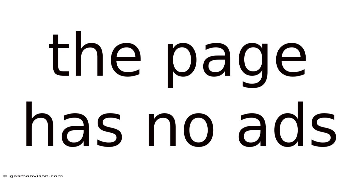 The Page Has No Ads