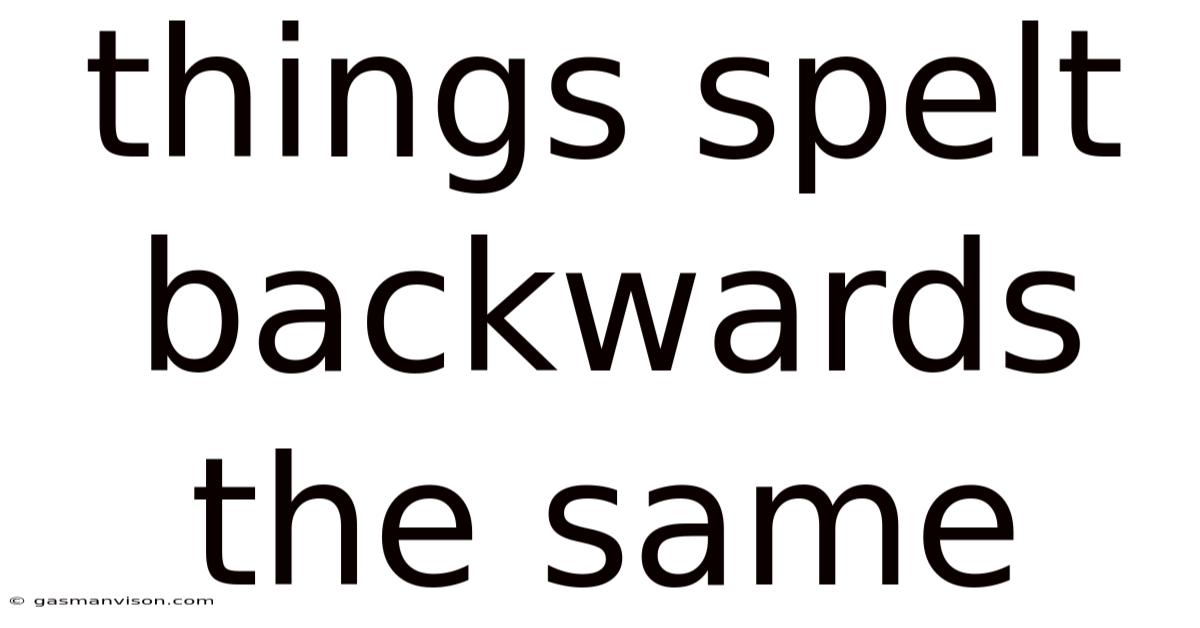 Things Spelt Backwards The Same