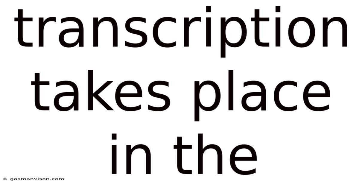 Transcription Takes Place In The