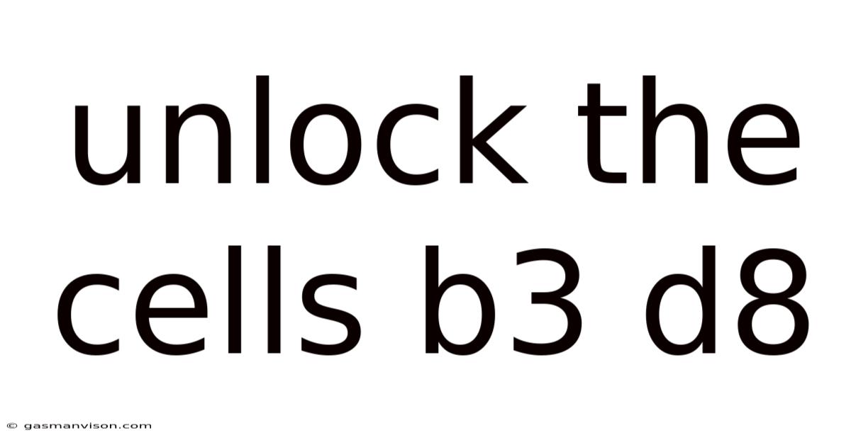 Unlock The Cells B3 D8