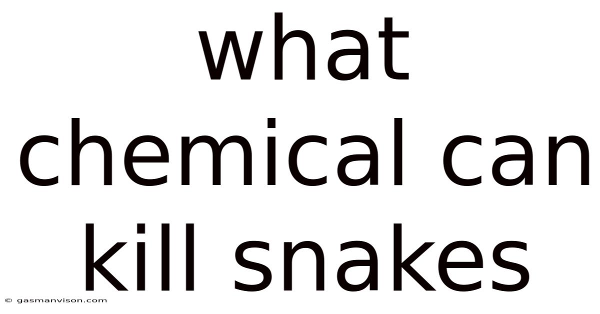 What Chemical Can Kill Snakes