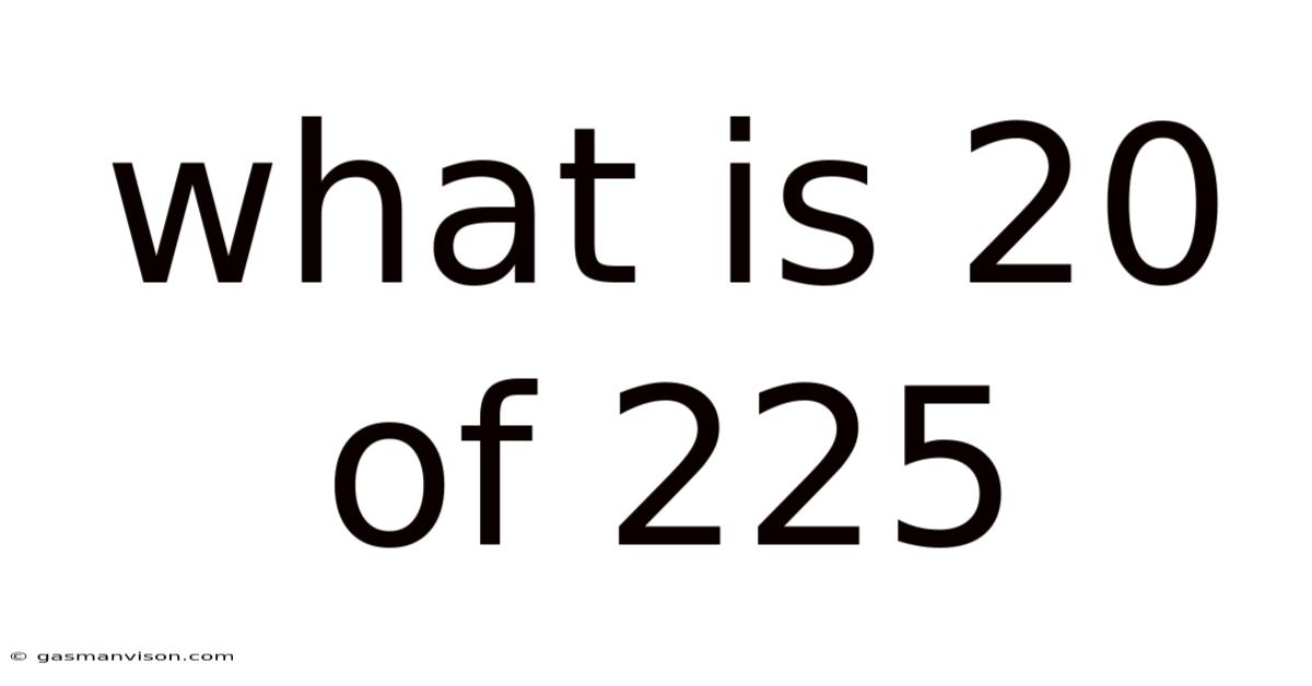 What Is 20 Of 225
