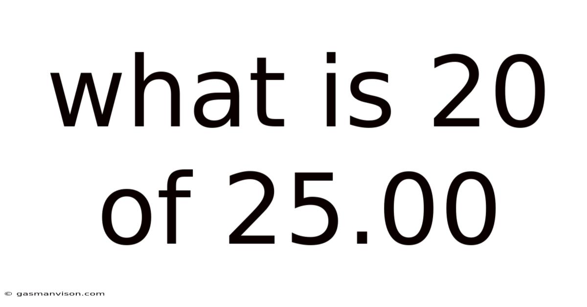 What Is 20 Of 25.00
