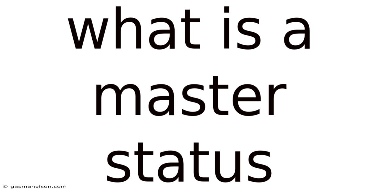 What Is A Master Status
