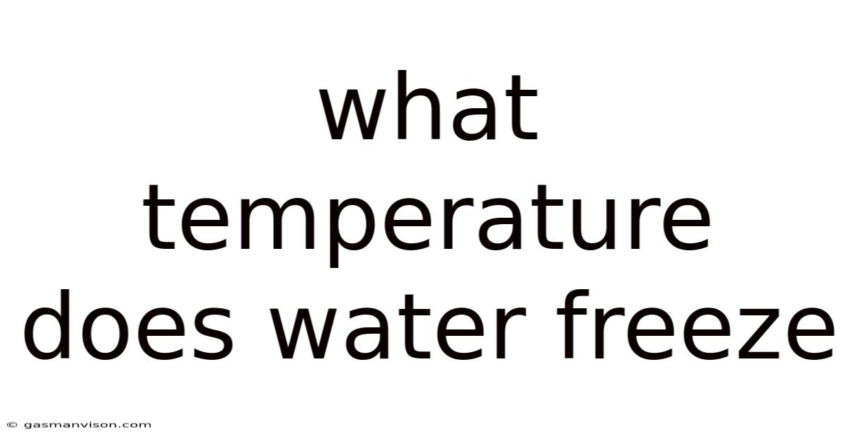 What Temperature Does Water Freeze