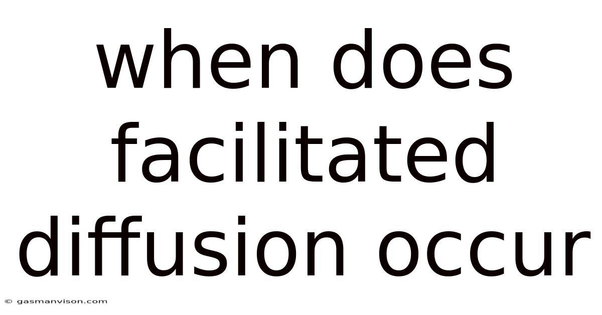 When Does Facilitated Diffusion Occur
