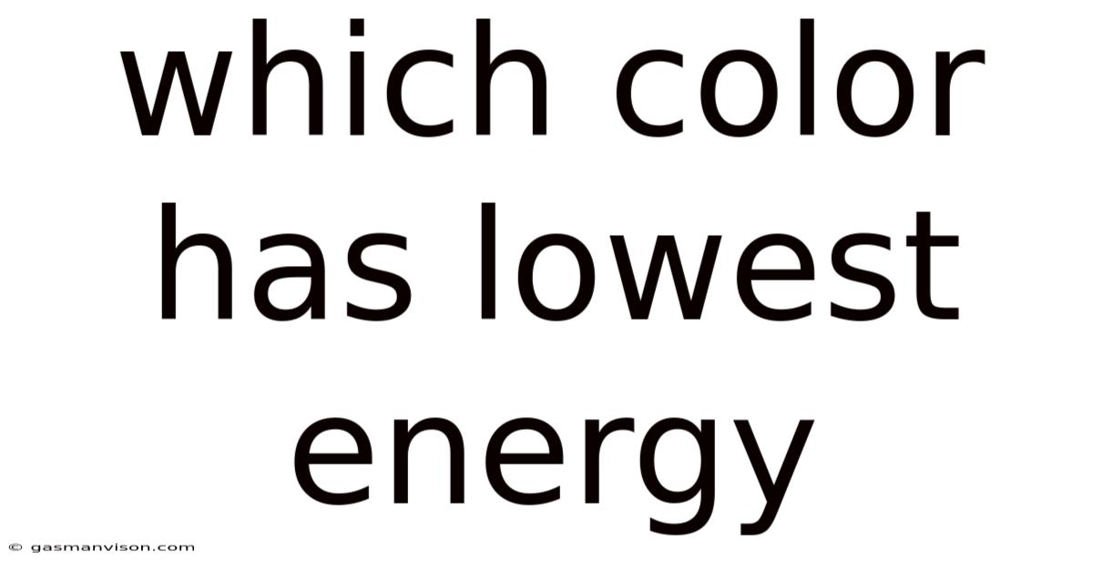 Which Color Has Lowest Energy