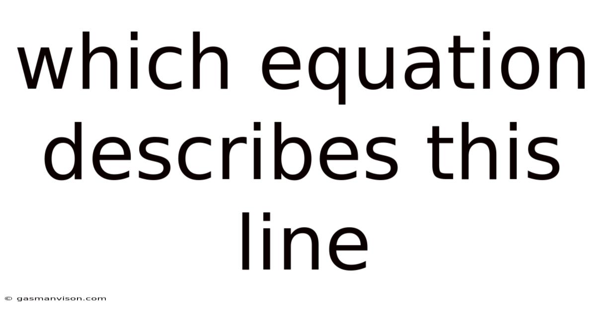 Which Equation Describes This Line